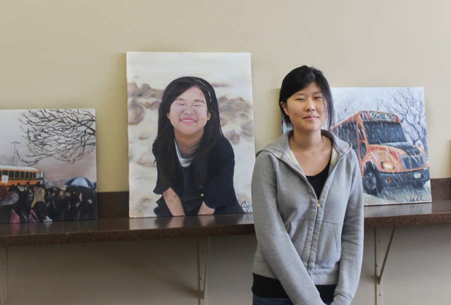 Senior awarded first solo art exhibition in conference room