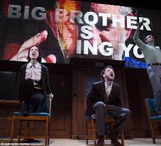 1984, the disturbing and violent new Broadway show, stars Olivia Wilde and Tom Sturbridge. The play is based on the dystopian novel by George Orwell. It was written in 1949 and portrays the idea of Big Brother.