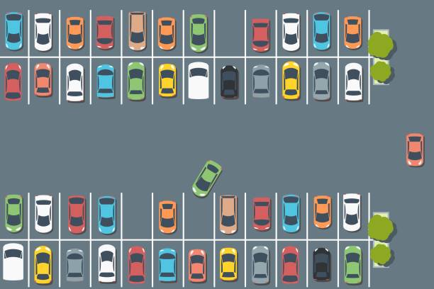 Parking+lot+illustration+-+vector+car+park+infrastructure+graphics.